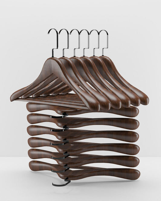 Ceviz Ahşap Ceket Askısı Siyah Kanca