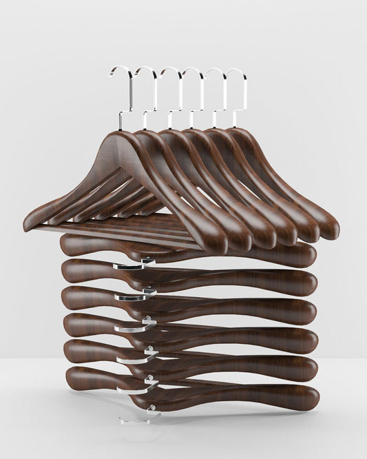 Ceviz Ahşap Ceket Askısı Nikel Kanca