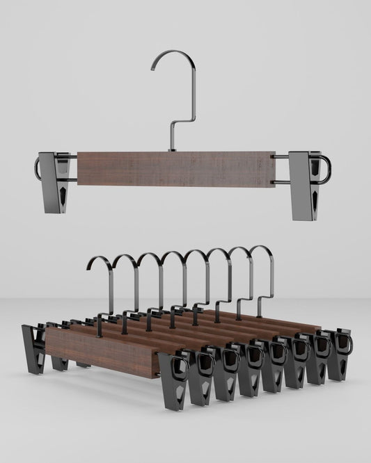 Ceviz Ahşap Askı Siyah Amerikan Kanca