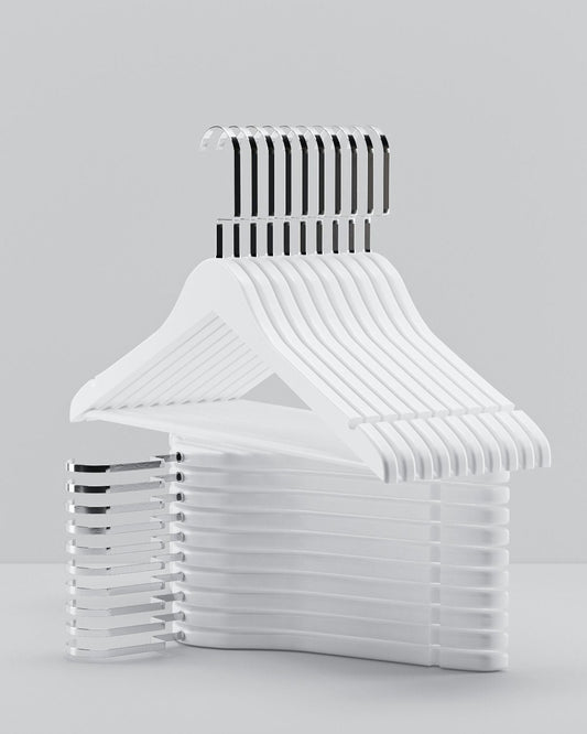 Beyaz Ahşap Askı Nikel Kanca - Ultra Lüks