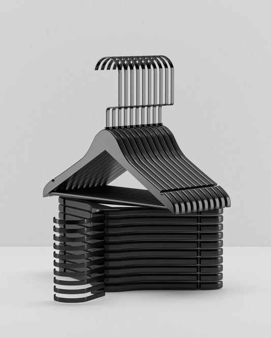 Siyah Ahşap Çocuk Elbise Askısı Siyah Kanca